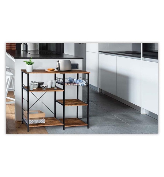 Idomya Essential - Küchenmöbel Elize - 90 x 39 x 83 cm - Hellbraun und Schwarz