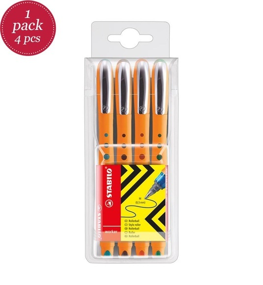 STABILO Worker+ Rollerballstift 0.5mm 4er Set