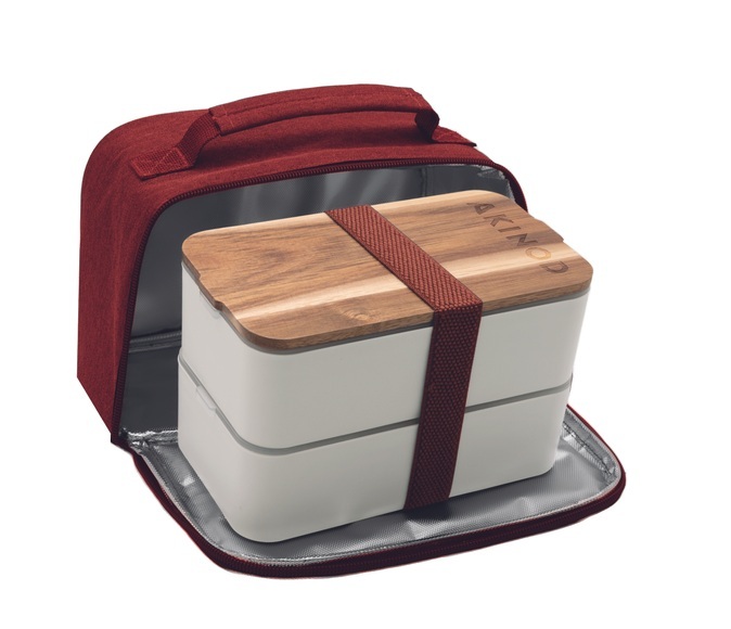AKINOD - Lunch Box 11H58, Weiss / Rot meliert