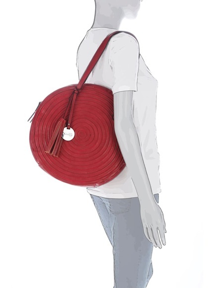 Handtasche in runder Formgebung Taschenherz Rot