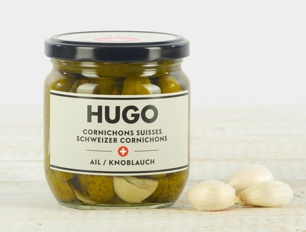 Schweizer Cornichons mit Knoblauch, 200g