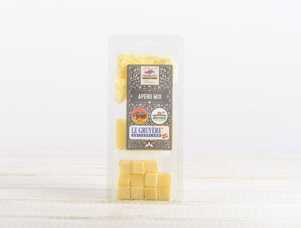 Emmi Apéro Mix Gruyère, Sbrinz, Tête de Moine AOP, 100g