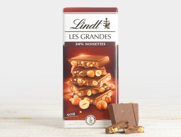 Lindt Les Grandes Tafelschokolade Dunkel Nuss, 150g