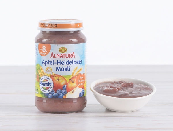 Bio Apfel-Heidelbeer-Müesli Demeter, 190g