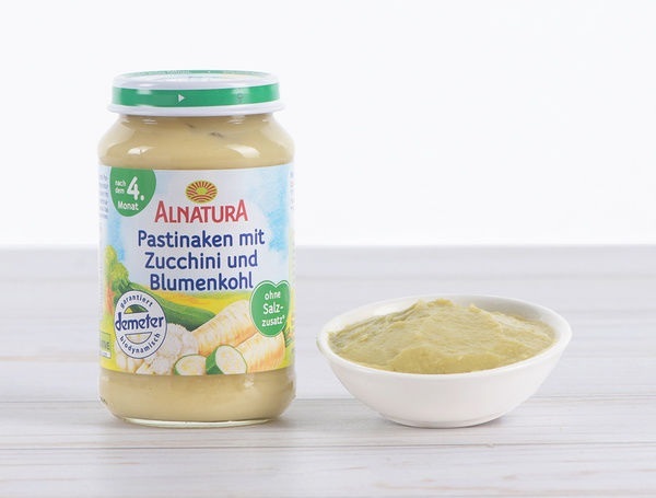 Bio Pastinaken mit Zucchini, Blumenkohl, 190g