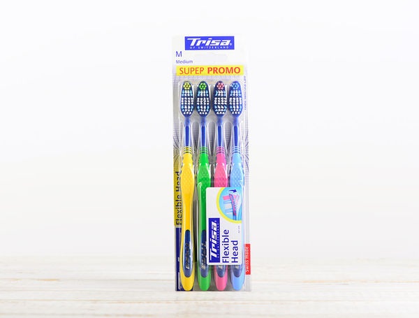 Zahnbürste flexibler Kopf medium, 4er Pack