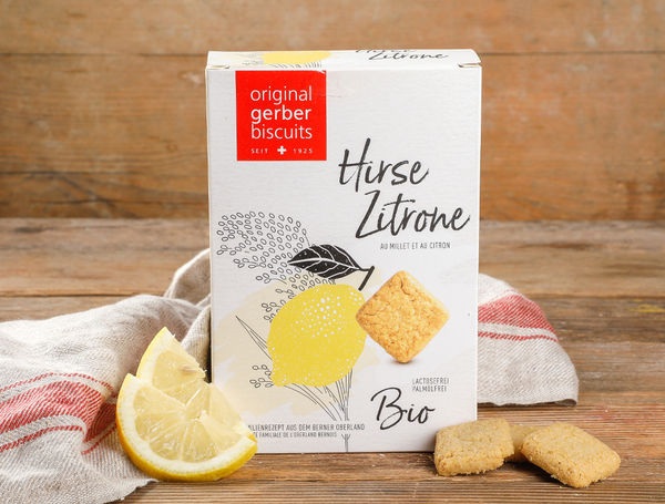 Bio Knusperhirse Biscuits Zitrone, 2x 80g