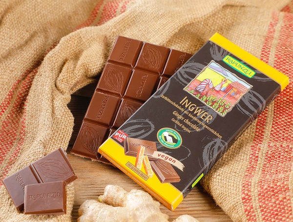 Bio Zartbitterschoggi Ingwer, extra dünn, vegan 80g