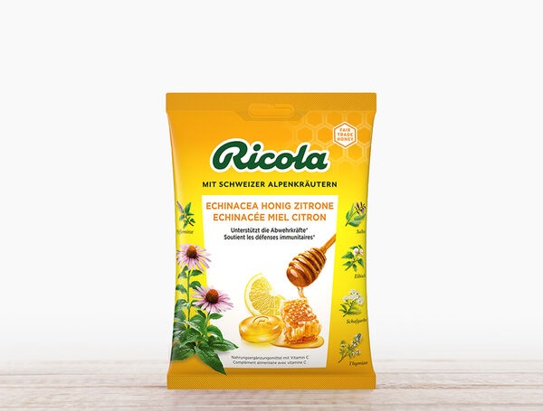 Ricola Kräuterbonbons Echinacea-Honig-Zitrone, 75g