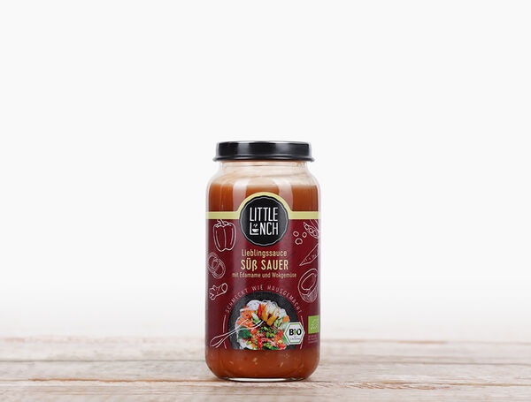 Bio Lieblingssauce Süss-Sauer mit Edamame und Wokgemüsse, 250g