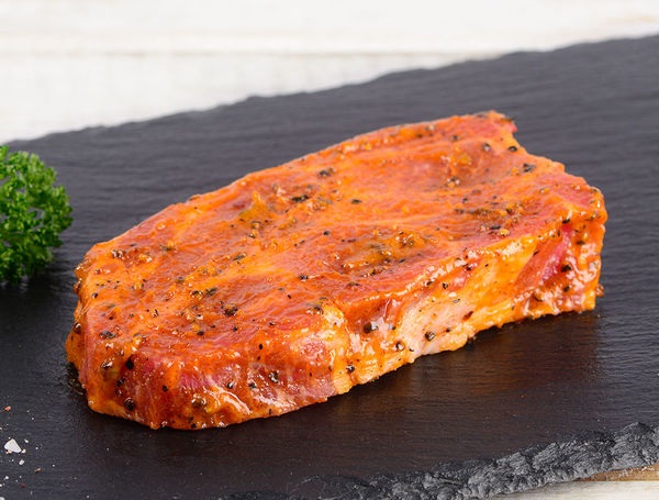 Bio Schweinshals Steak, mariniert, ca. 200g