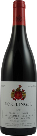 Hermann Dörflinger Spätburgunder Müllheimer Reggenhag Spätlese Barrique QbA - 75cl - Baden, Deutschland