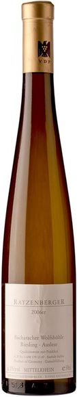 Ratzenberger Bacharacher Wolfshohle Auslese Goldkapsel - 50cl - Rheintal, Deutschland
