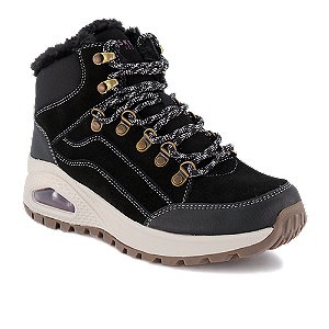 Skechers Uno Rugged Winter Feels Damen Schnürboot Schwarz
