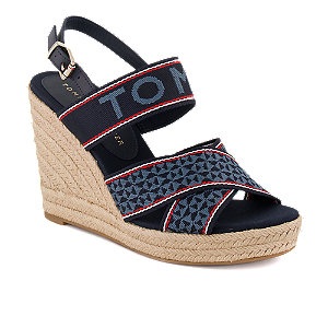 Tommy Hilfiger High-Heel-Sandalette »TOMMY WEBBING HIGH WEDGE SANDAL«, mit vestellbarer Schnalle