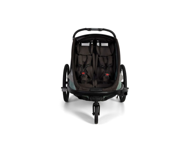 hamax Kinderfahrradanhänger Cocoon mit verstellbarer Schlafposition green/black