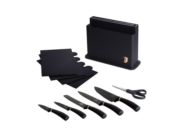 Berlinger, Unsere Neuheiten, Berlinger Messerset mit Ständer und Schneidebrett Küchenbedarf, Produkte & Wohnen