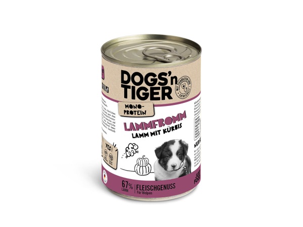 Dogs'n Tiger Junior 6 x 400 g - Lamm & Kürbis
