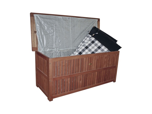 Auflagenbox, 130x58x55 cm, Eukalyptusholz, braun