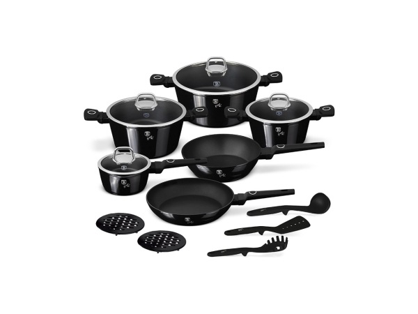 Berlinger, Küchenbedarf, Berlinger Haus 15-teiliges Kochgeschirr-Set Black Vantage Collection, Produkte & Wohnen