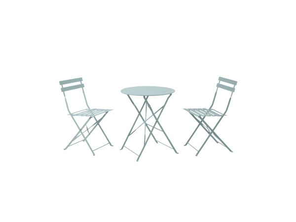 dameco, Gartenmöbel, dameco Bistro Set Metall Gartentisch und 2 Stühle türkis matt, Produkte & Wohnen