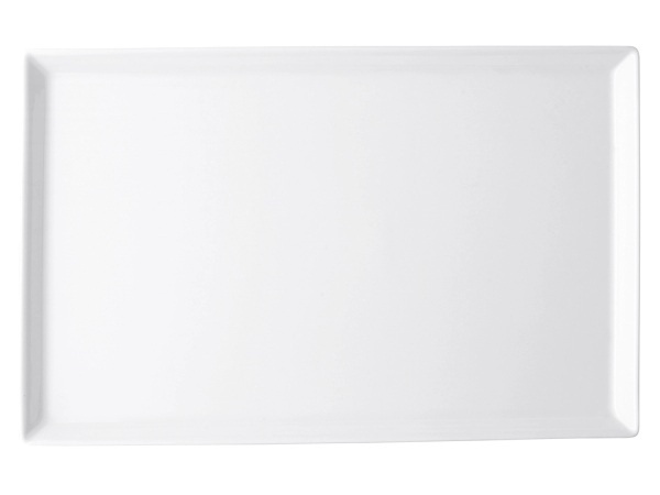 1x TRIC/weiss Servierplatte rechteckig 15x20cm