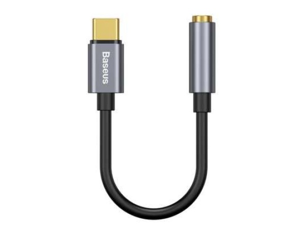 Baseus - USB C auf 3.5 mm AUX Klinken Adapter - Dunkelgrau