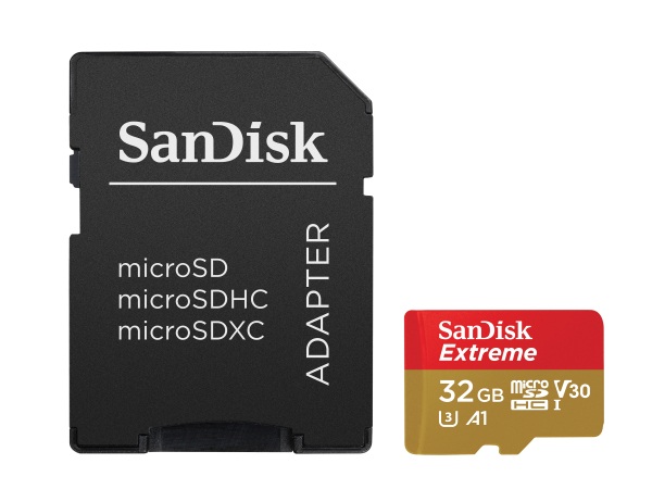 Sandisk Mic-Sdhc Extreme 32Gb 100Mb/s Cl10+Ad - Speicherkarte (32 GB, Braun/Rot)