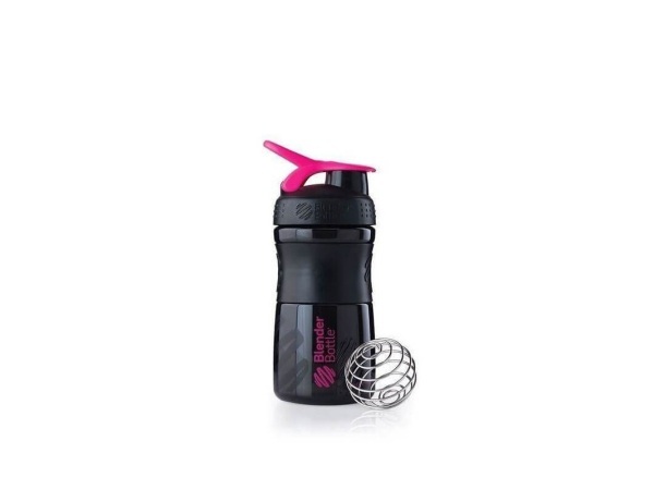 20oz / 590ml BlenderBottle SportMixer Flip, Black/Pink