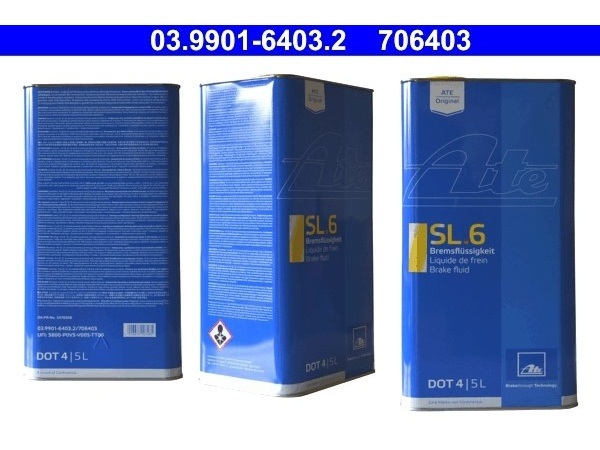 ATE Bremsflüssigkeit SL.6 DOT4 5 Liter Kanne
