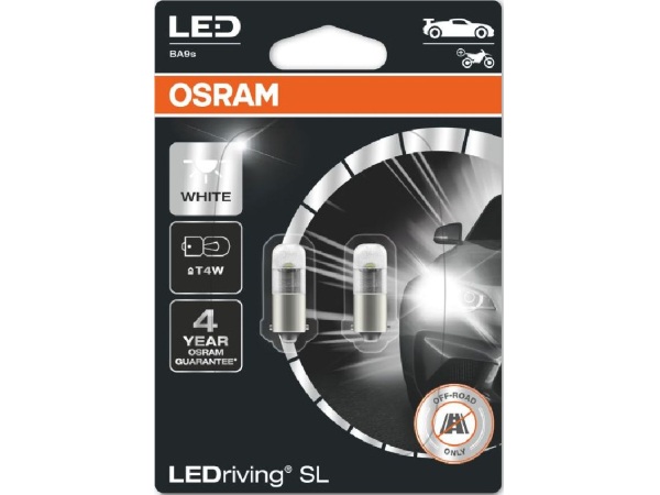 OSRAM, Ersatzleuchtmittel, LEDriving SL White 6000K T4W Twin Blister, AUTO & BIKE, 3893DWP-02B