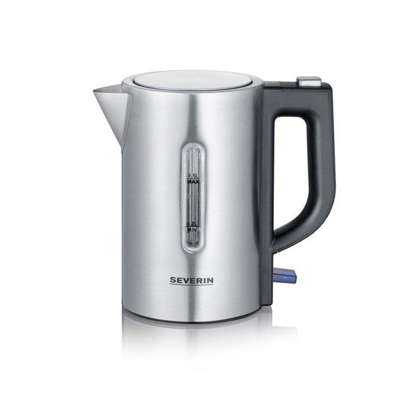 Severin WK 3647 Wasserkocher schnurlos, BPA-frei Edelstahl, Schwarz