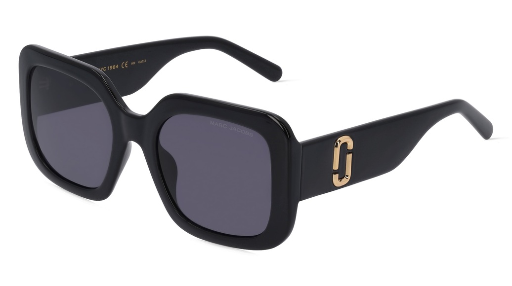 Marc Jacobs 647/S Damen-Sonnenbrille Vollrand Eckig Kunststoff-Gestell, schwarz