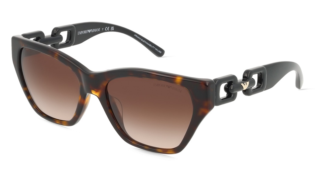 EMPORIO ARMANI EA4203U Damen-Sonnenbrille Vollrand Butterfly Acetat-Gestell, braun