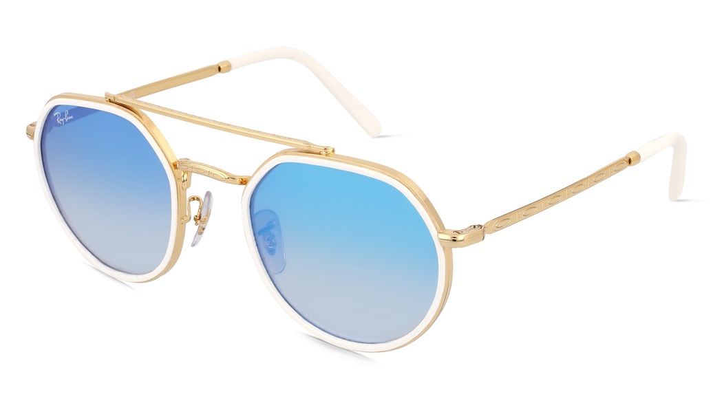 RAY-BAN RB3765 Unisex-Sonnenbrille Vollrand Eckig Metall-Gestell, gold