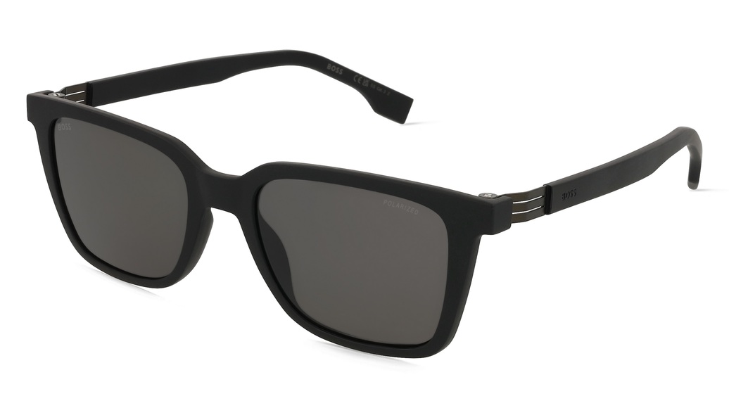 BOSS 1574/S Herren-Sonnenbrille Vollrand Eckig Kunststoff-Gestell, schwarz
