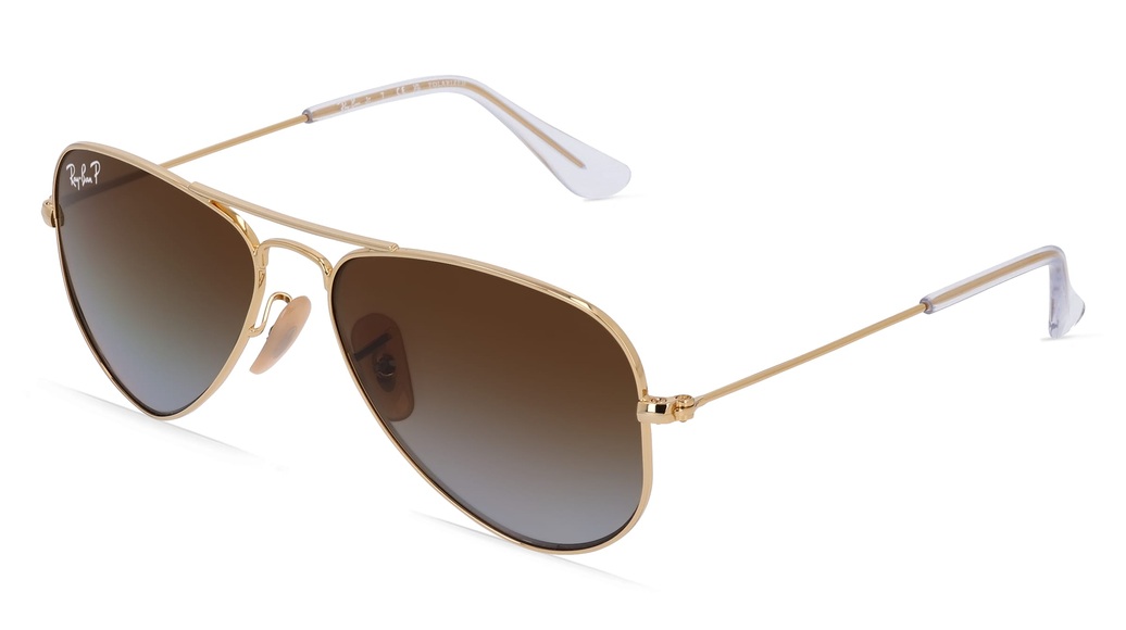 Ray-Ban Junior RJ9506S Jugend-Sonnenbrille Vollrand Pilot Metall-Gestell, gold