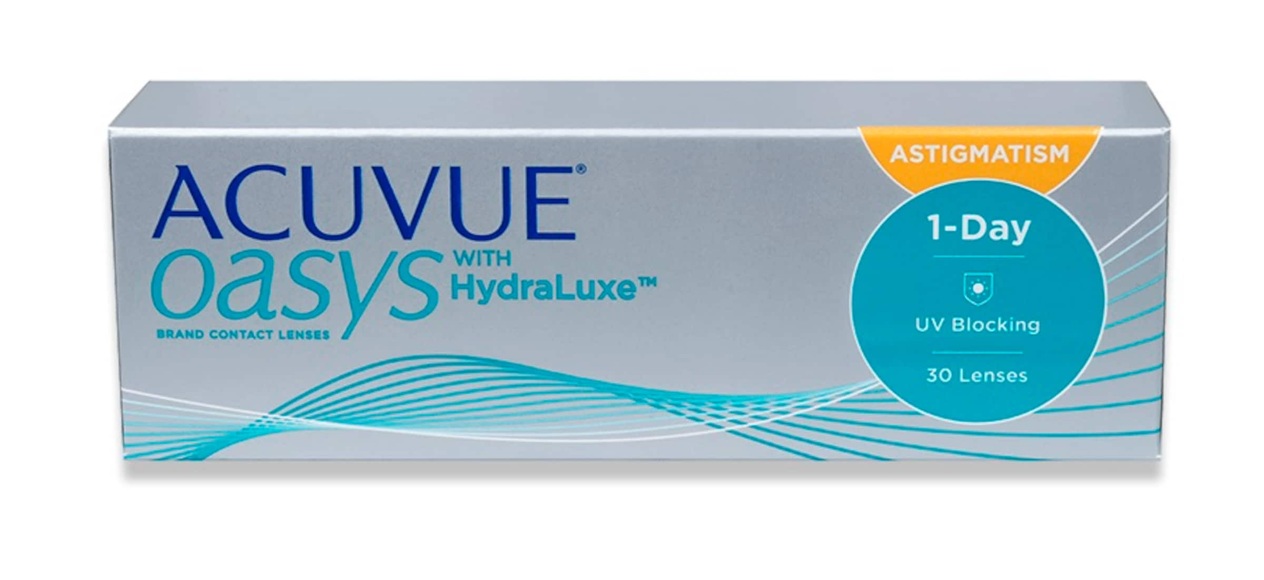Acuvue Oasys 1-Day for Astigmatism (30er Packung) Tageslinsen (-0.5 dpt, Zyl. -0,75, Achse 100 ° & BC 8.5) mit UV-Schutz