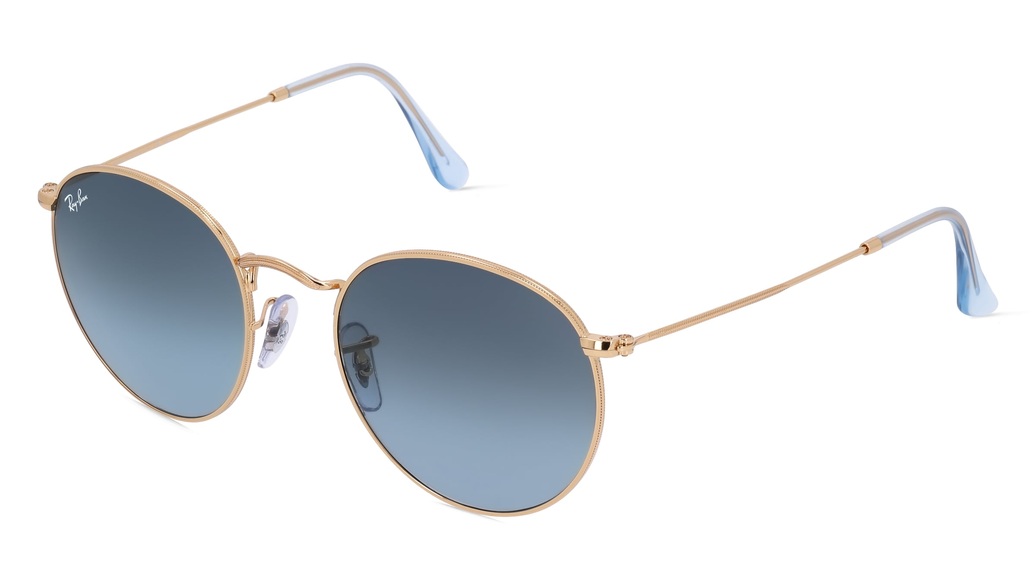 Ray-Ban RB3447 Herren-Sonnenbrille Vollrand Rund Metall-Gestell, gold