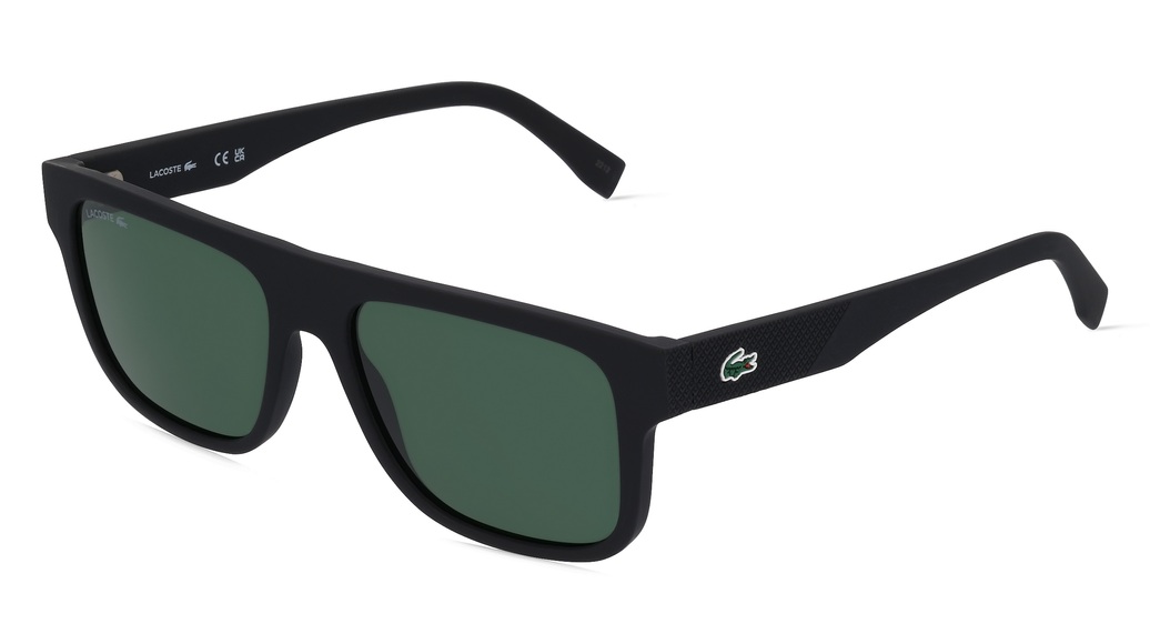 LACOSTE L6001S Herren-Sonnenbrille Vollrand Eckig Kunststoff-Gestell, schwarz