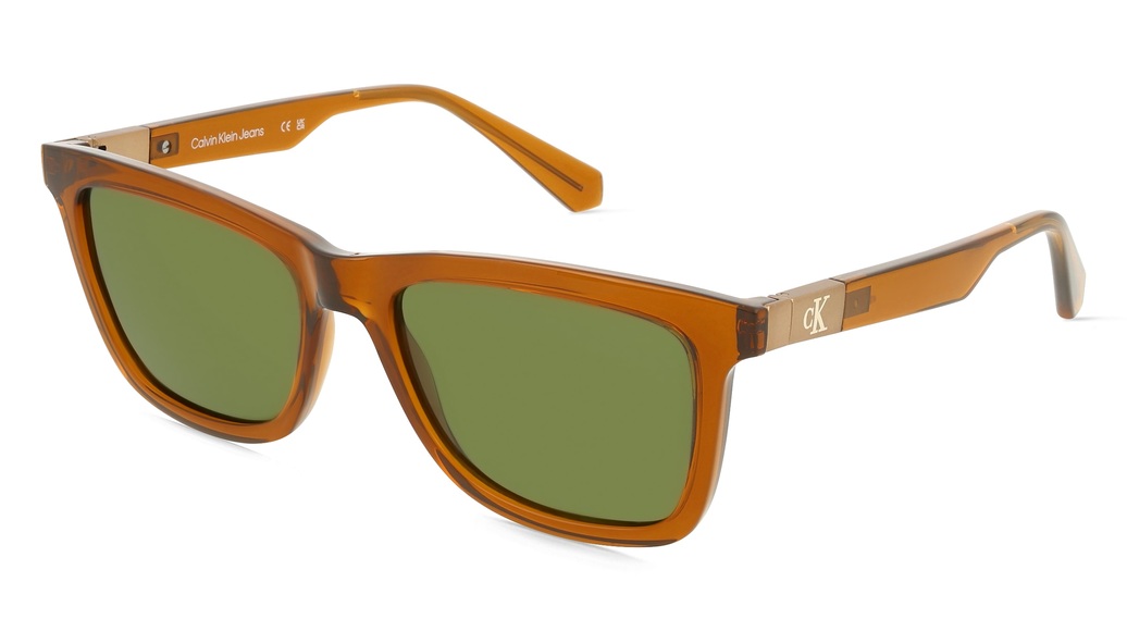Calvin Klein CKJ24601S Unisex-Sonnenbrille Vollrand Eckig Kunststoff-Gestell, gelb