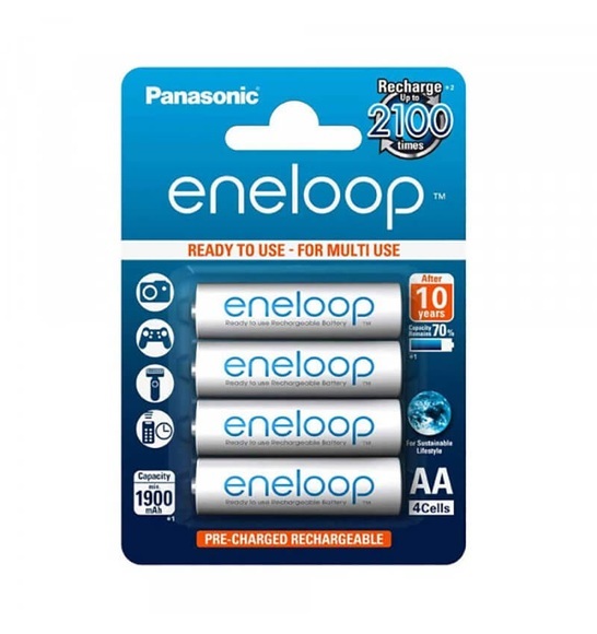 Panasonic eneloop NiMH-Akkus AA Mignon 1.900 mAh, 4er-Pack