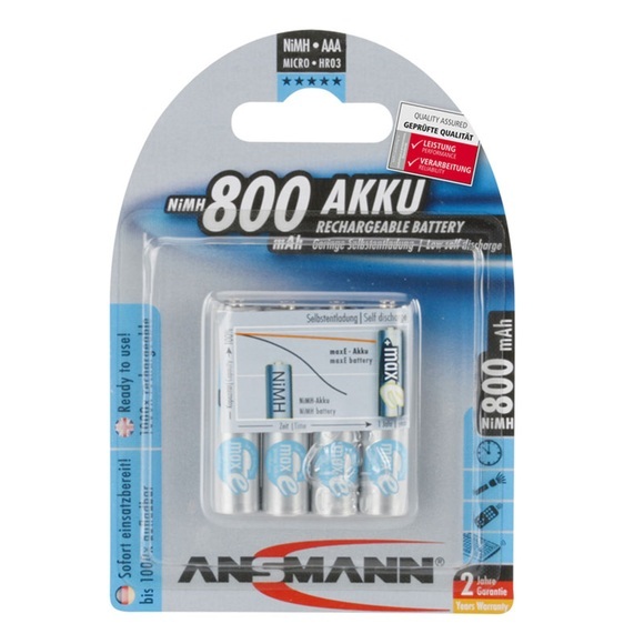 Premium NiMH Micro (AAA) Akku mit 800 mAh und maxE Technologie - 4 Stück