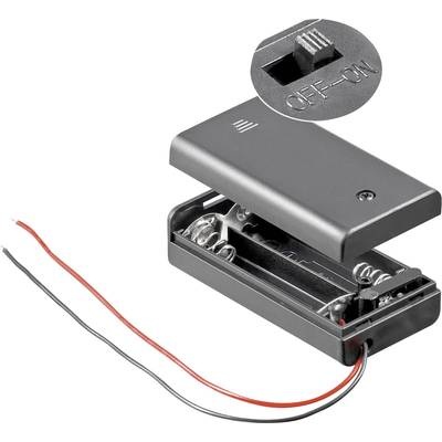 Goobay 12443 Batteriebox 2x Mignon (AA) Kabel (L x B x H) 68.4 x 35.4 x 18.6 mm