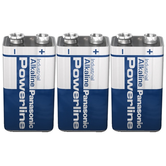 Panasonic Powerline Alkaline Batterie 9 V Block, 3er Set