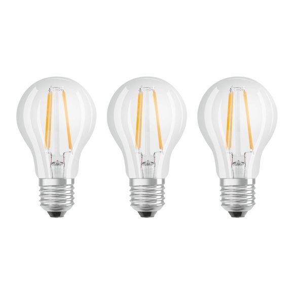 OSRAM LED-Lampe E27 Classic Fil. 840 7W klar 3er
