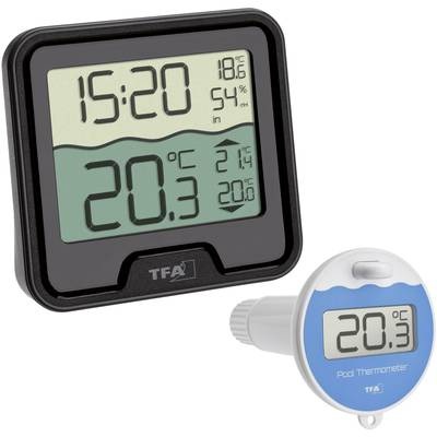 TFA Funk-Poolthermometer Marbella Poolthermometer Schwarz