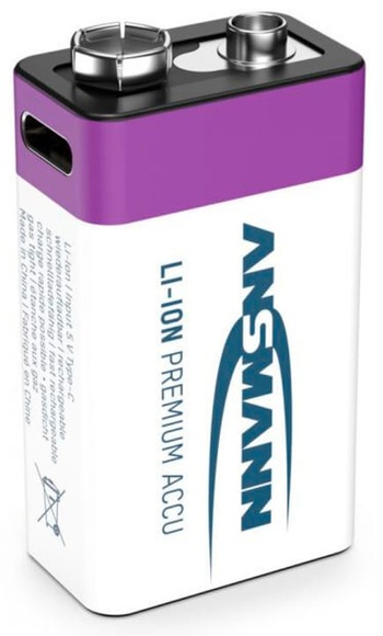 Ansmann 9V E-Block Typ 400 (min. 340 mAh) Akku Batterie