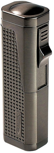 Zigarrenfeuerzeug Vector Urbano mit Bohrer 3strahlig (Farbvariante: Gun metallic)