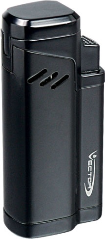 Zigarrenfeuerzeug Vector Empire 4strahlig mit Bohrer (Farbvariante: Black Matte)